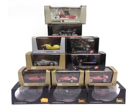 TWELVE 1/43 SCALE DIECAST MODEL ROAD &amp; RACING CARS  by Brumm (9); and Ixo (3), each mint or near mint (models dusty from 