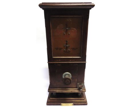 A LONDON &amp; NORTH WESTERN RAILWAY SIGNAL BLOCK INSTRUMENT, 'HARROW'  the mahogany case with Up and Down Line indicator pan