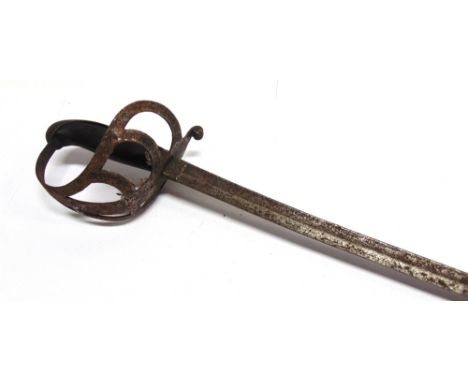 AN IMPERIAL GERMAN M1852 CAVALRY OFFICER'S SWORD  of regulation pattern, with a 31 inch (79cm) slightly curved blade and stee