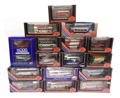 SIXTEEN 1/76 SCALE EXCLUSIVE FIRST EDITIONS MODEL BUSES  including four in Grey Green liveries, and a Model Collector special