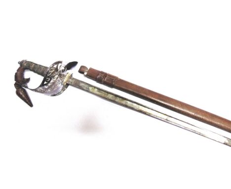 A SECOND WORLD WAR 1897 PATTERN BRITISH INFANTRY OFFICER'S SWORD, EDVII of regulation specification, with an etched blade and