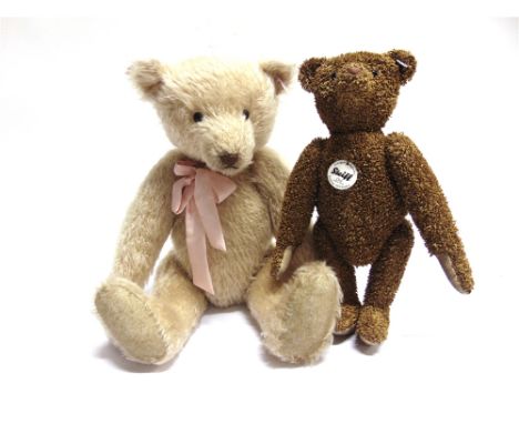 TWO STEIFF COLLECTOR'S TEDDY BEARS  comprising 'Teddybear Appolonia Margarete', blond, limited edition 1078/5000, with certif