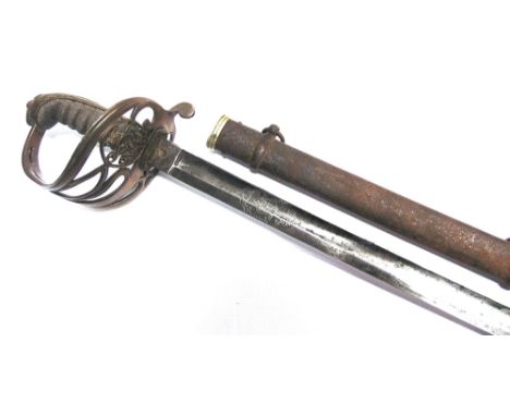 A VICTORIAN 1845 PATTERN INFANTRY OFFICER'S SWORD, BY PARKER &amp; SMITH OF BRIGHTON the 33 inch (84cm) slightly curved blade