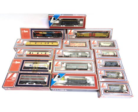 [OO GAUGE]. SIXTEEN ASSORTED LIMA WAGONS  including a British Leyland car transporter, each boxed. 