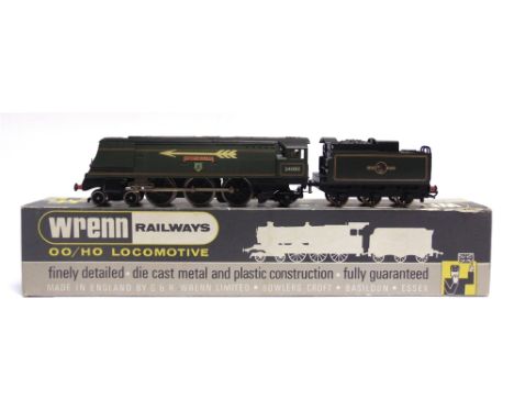 [OO GAUGE]. A WRENN NO.W2266/A, B.R. WEST COUNTRY CLASS 4-6-2 TENDER LOCOMOTIVE 'CITY OF WELLS', 34092  lined green 'Golden A
