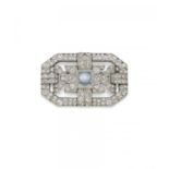 Diamant-Perl-Brosche