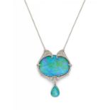 Opal-Diamant-Collier