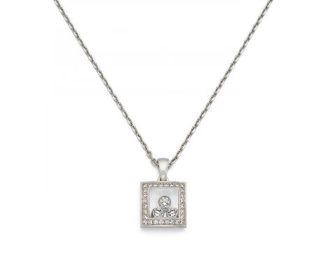 CHOPARDHappy Diamond. Herkunft: Frankreich. Material: 750/- Weißgold, Punze. Gesamtgewicht: ca. 8,5 g. Maße: Anhänger 1,7 x 1