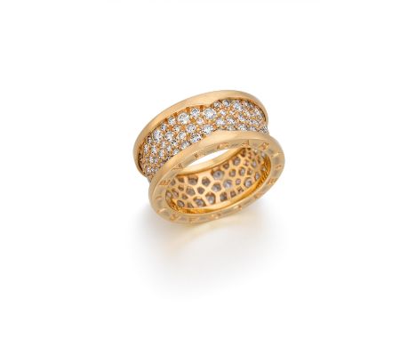 BULGARIB.zero. Diamant-Ring. Herkunft: Italien. Datierung: 2015. Material: 750/- Gelbgold, Punze. Gesamtgewicht: ca. 11,0 g. 