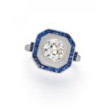 Diamant-Saphir-Ring