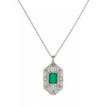 Smaragd-Diamant-Anhängerkette
