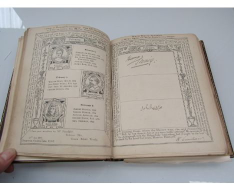 [RUSKIN'S LAST AUTOGRAPH?]. 'The Portrait birthday-book of famous names', Seeley &amp; Co, circa 1880. A 19th Century autogra