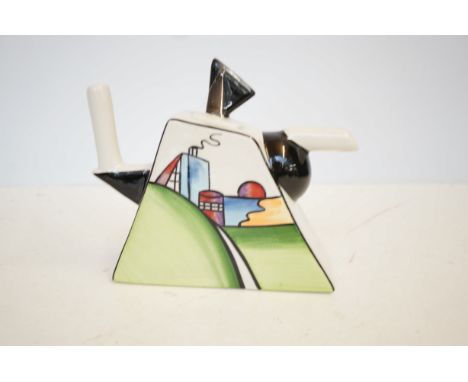 Lorna Bailey wedge teapot deco house 