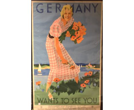 Hans Wilhelm Plessen - 'Germany Wants to See You' (Travel Poster), lithograph, published by Reichsbahnzentrale für den Deutsc