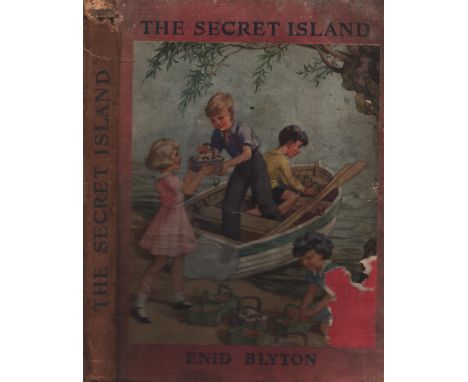 The Secret Island, by Enid Blyton. Illustrated by E. H. Davie. Coloured frontispiece illustrated by 'JM'. Published by Basil 