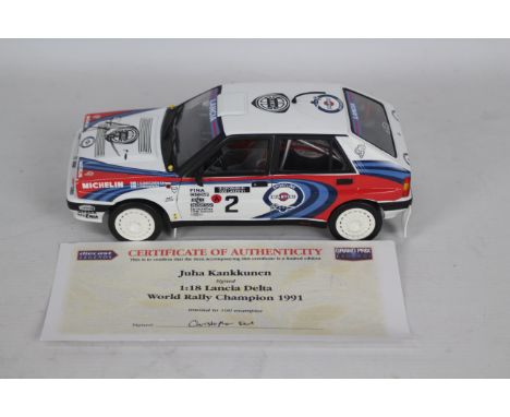 Sun Star - A signed limited edition 1:18 scale Lancia Delta 1991 World Rally Championship car signed on the bonnet by Juha Ka