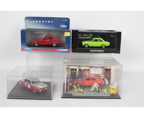 Corgi - Minichamps - Trofeu - Hongwell - 4 x boxed Mk1 Ford Escort models in 1:43 scale including RS1600 in Le Mans Green 1 o