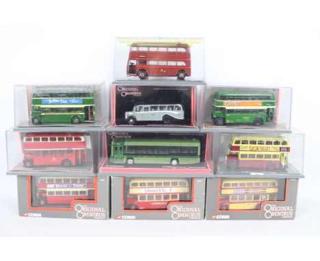 Corgi Original Omnibus - 10 x boxed bus models in 1:76 scale including limited edition Leyland Lynx in Fishwick &amp; Sons li