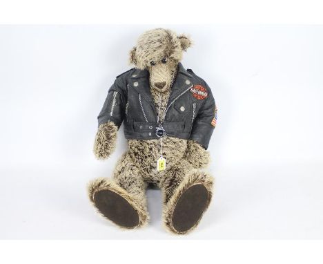 Judy Taylor - Harley Davidson - A large hand made bear by Judy Taylor, his name is Spike and he is wearing a genuine Harley D