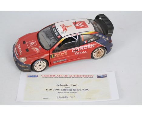 Solido - A signed limited edition 1:18 scale dirty finish 2005 Citroen Xsara WRC signed on the windscreen by Sebastian Loeb, 