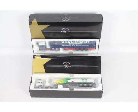 Corgi - Two boxed Corgi 'Gold Star' Limited Edition 1:50 scale diecast trucks. Lot consists of CC12704 ERF ECS Curtainside 'W