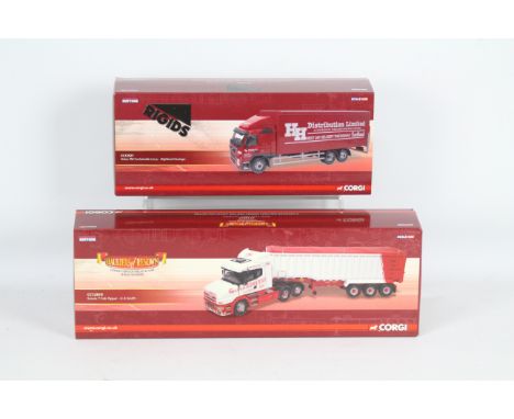 Corgi - Two boxed Corgi 'Hauliers of Renown' Limited Edition 1:50 scale diecast trucks. Lot consists of CC12819 Scania T Cab 