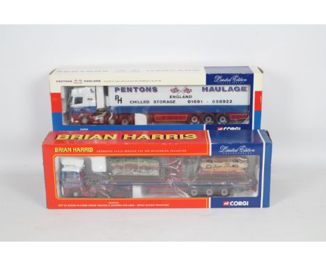 Corgi - Two boxed Corgi Limited Edition 1:50 scale diecast trucks . Lot consists of CC11910 ERF EC Series Flatbed Crane Trail