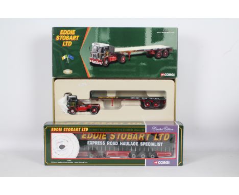 Corgi - Two boxed Corgi Limited Edition 1:50 scale diecast trucks in 'Eddie Stobart Ltd.' liveries. Lot consists of CC12502 A