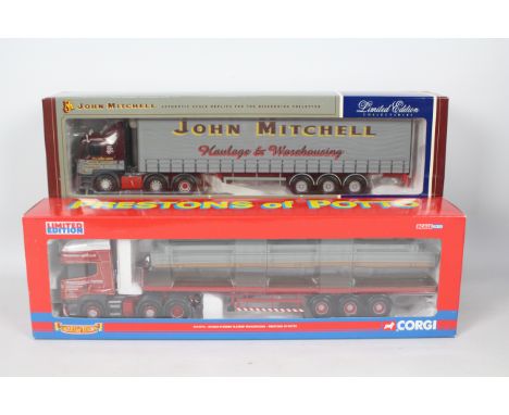 Corgi - Two boxed Corgi Limited Edition 1:50 scale diecast trucks. Lot consists of CC13713 'Hauliers of Renown' Scania R Seri