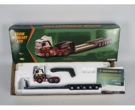 Corgi - A boxed Corgi Limited Edition CC12203 'Eddie Stobart Ltd.' Scania Low loader. The model appears to be in Very Near Mi