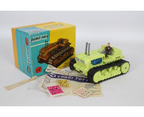 Corgi Toys - A boxed Corgi Toys #1103 Euclid TC-12 Twin Crawler Tractor, The model in lime green with black rubber tracks and