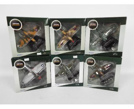 Oxford - 6 x boxed WWII Frontline Fighters series aircraft in 1:72 scale including # AC018 Hawker Hurricane MkIIc 249 Squadro