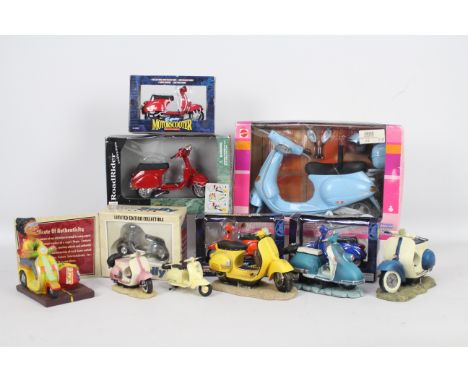 Mattel - NewRay - Toyway - A collection of 12 x Scooter models, six boxed and six unboxed. Includes Barbie Vespa in blue # 88