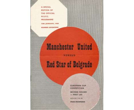 Manchester United Vs Red Star Belgrade Vintage Special Edition Programme from 14th January 1985, European Cup Competition Sec