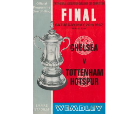 Football Chelsea v Tottenham Hotspur FA Cup vintage programme Empire Stadium Wembley May 20th 1967. Good condition. All autog