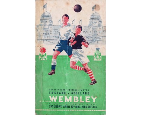 Football England v Scotland vintage programme 12th Empire Stadium Wembley April 12th 1947. Good condition. All autographs com