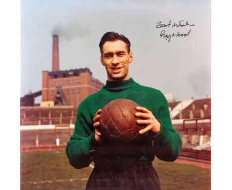 Football Busby Babe Ray Wood 10x10 signed colour photo. Raymond Ernest Wood (11 June 1931 - 7 July 2002) was an English profe