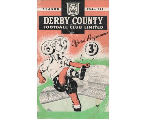 Football Derby County v Arsenal FA Cup 4th Round vintage programme 1948-49 season. Good condition. All autographs come with a