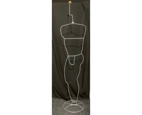 A mannequin valet stand, as a male torso, spherical wooden finial, designed by by Laurids Lonborg for Ikea, approx. 190cm, 19