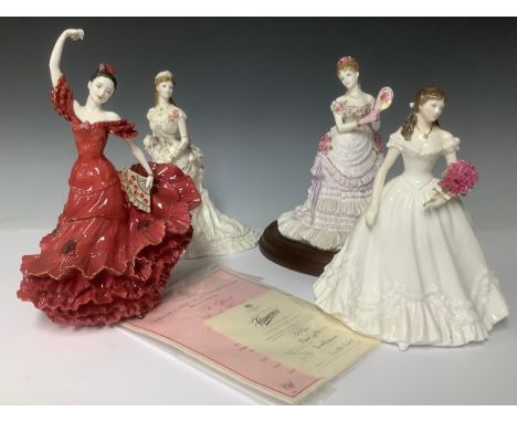A Coalport figure Flamenco, for Compton &amp; Woodhouse CW434, limited edition 2,596/9,500, 26cm, certificate; others, Royal 