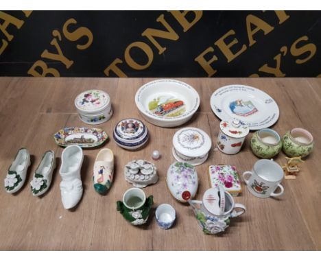 CERAMIC POWDER POTS ROYAL WORCESTER REGENCY WARE SMALL DISH WEDGEWOOD NURSERY BOWL AND PLATE SHOE ORNAMENTS ETC