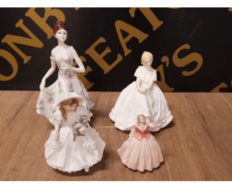 ROYAL WORCESTER FIGURE NAMED LUCY TOGETHER WITH 3 OTHER FIGURES SUCH AS ROYAL DOULTON HEATHER