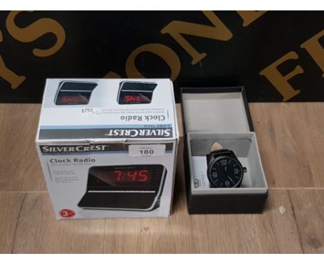 SILVER CREST CLOCK RADIO NEW IN BOX AND A SEMPRE AVIATION WATCH IN BOX