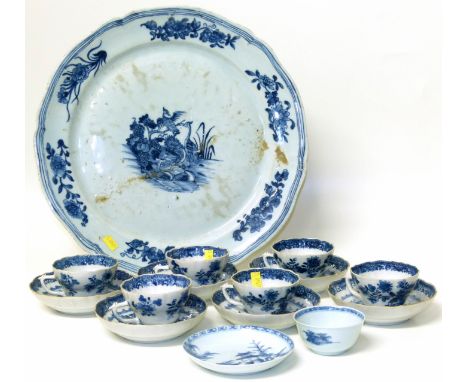 Six Chinese porcelain tea cups and saucers, tea bowl and saucer and a tray Condition reports are not available for this sale.