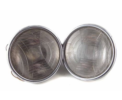 Pair of C.M. Hall Detriot Lamp company car head lights, thought to have originally fitted to a Rolls Royce 20hp, lens diamete