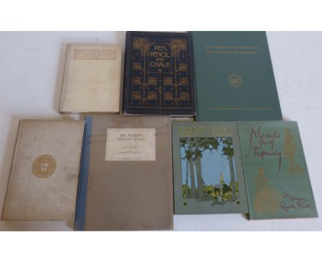 Collection of books to include E.V. Lucas, Mr. Punch's County Songs, 1st edition, published 1928, C. Holme, Pen, Pencil and C