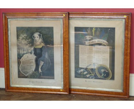 Two framed prints "The Appeal of Scotland's Queen" and "The Source of England's Greatness". Condition reports are not availab