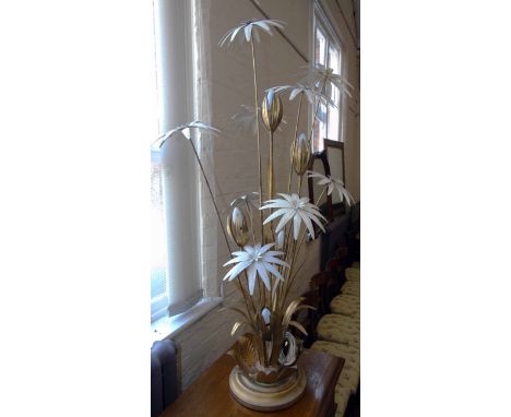 A large gold painted metalware standard lamp (originally bought from Harrods) Condition reports are not available for this sa