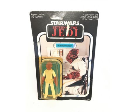 A Vintage Star Wars Return Of The Jedi Admiral Ackbar. Yellowing To Blister. Slight damage to card.
