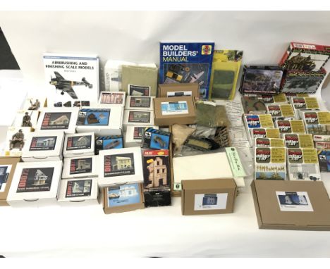Large collection of various model kits - scenes and accessories.